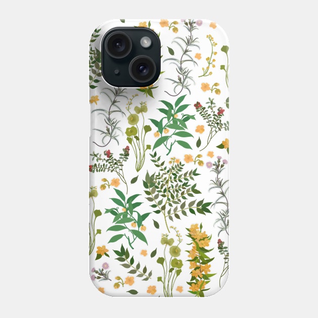 Vintage Wildflowers / Fresh Botanicals Phone Case by matise