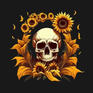 Skull with sunflower T-Shirt