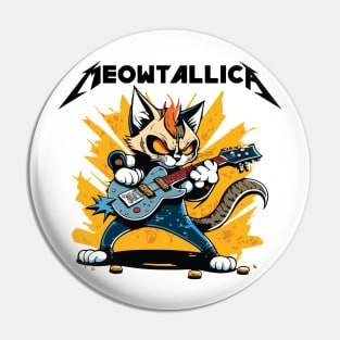 Meowtallica white text Pin