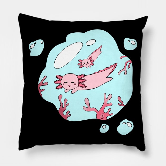 Axolotl Pillow by Nimmersatt