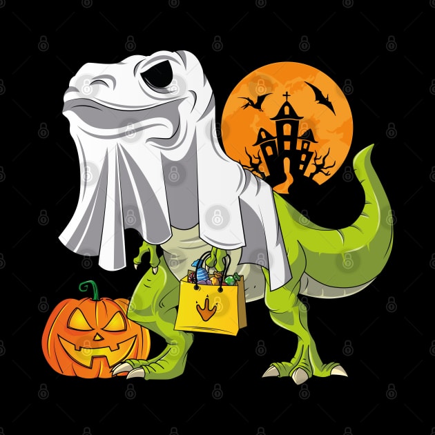 Ghost Dinosaur Funny Halloween T Rex For Boys Costume by trendingoriginals