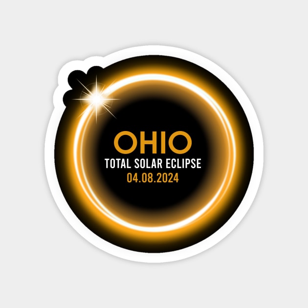 Retro Ohio Totality Total Solar Eclipse April 8 2024 Magnet by artbyhintze