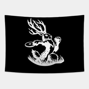 Jackalope Playing Disc Golf Tapestry