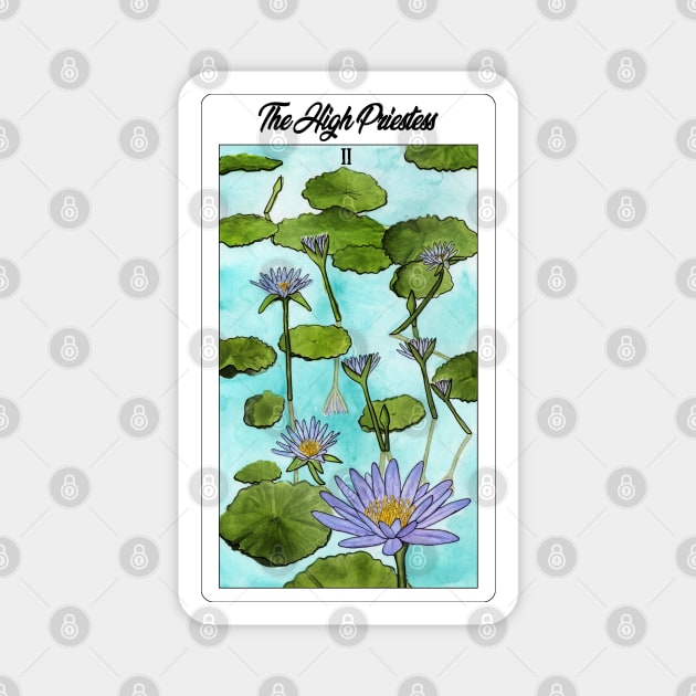 The High Priestess Lotus Card Magnet by Heather Dorsch Creations