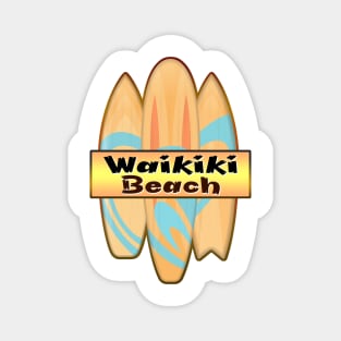 Surf Waikiki Beach Hawaii Surfing Surfboard Shaka Hang Loose Magnet