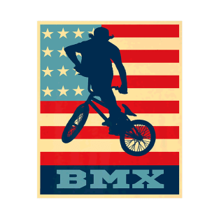 American Flag Bmx Retro Vintage Bmx T-Shirt