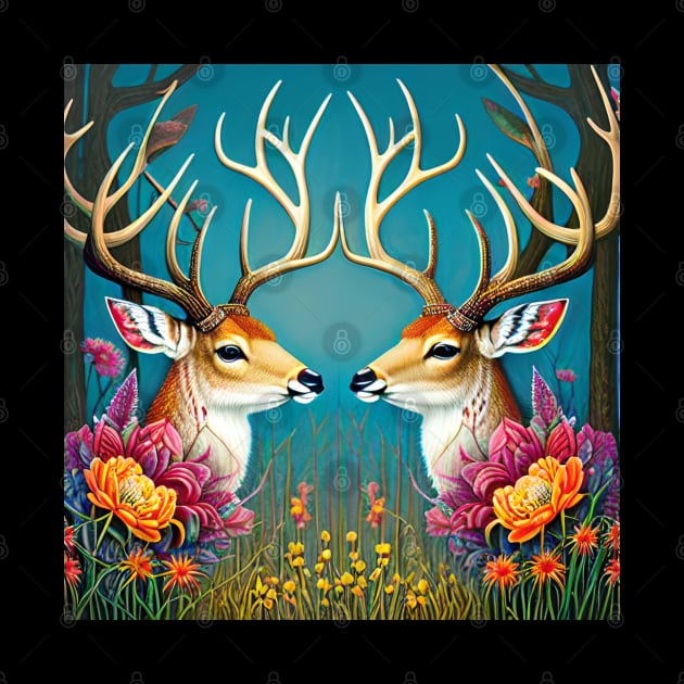 Romantic Deer Couple by Dreamy Feminine