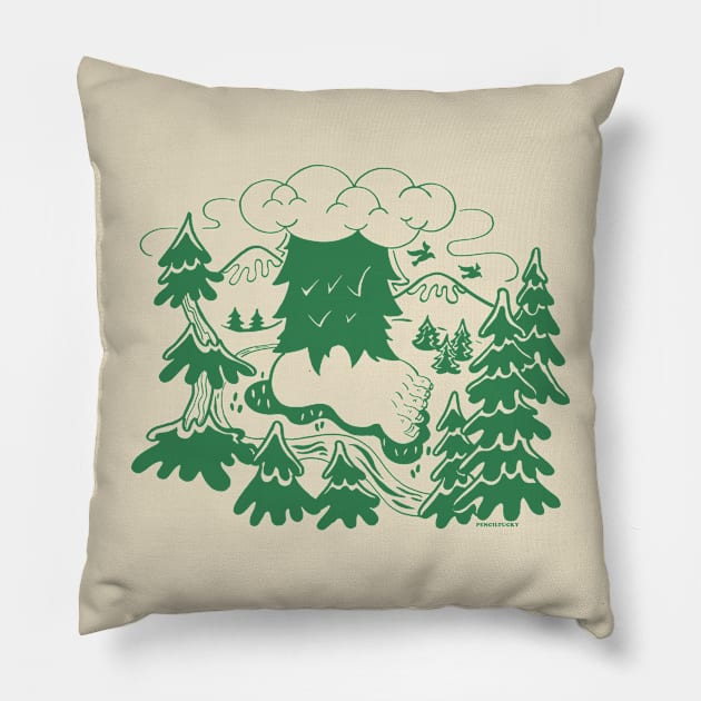 BigFoot Pillow by Penciltucky