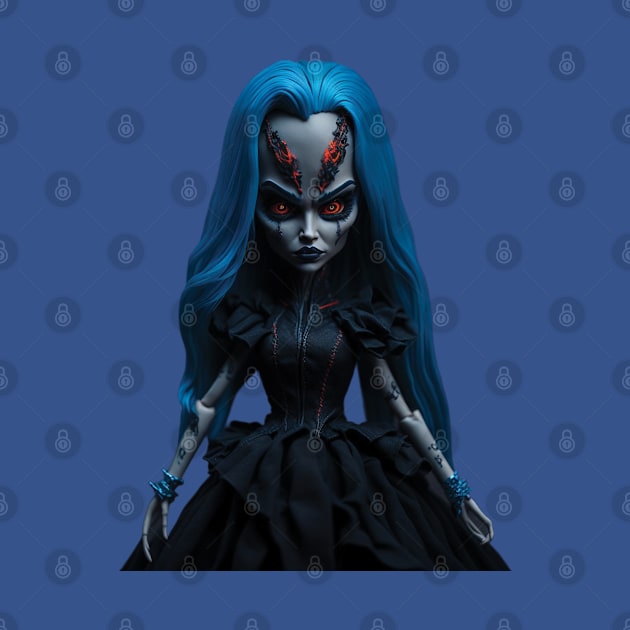 scary blue doll by mdr design
