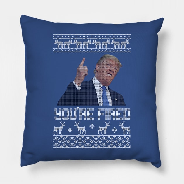 You're Fired Trump Christmas Sweater Pillow by stickerfule