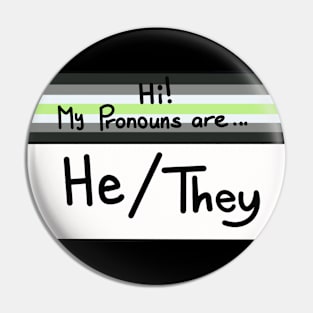 Hi my pronouns are - he they - agender pride Pin