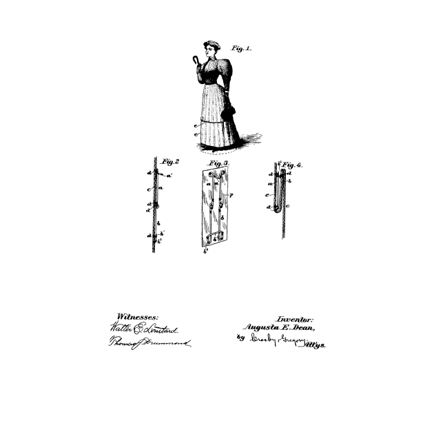 Skirt Adjuster Vintage Patent Hand Drawing by TheYoungDesigns