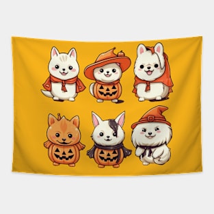 Six kawaii dogs Tapestry