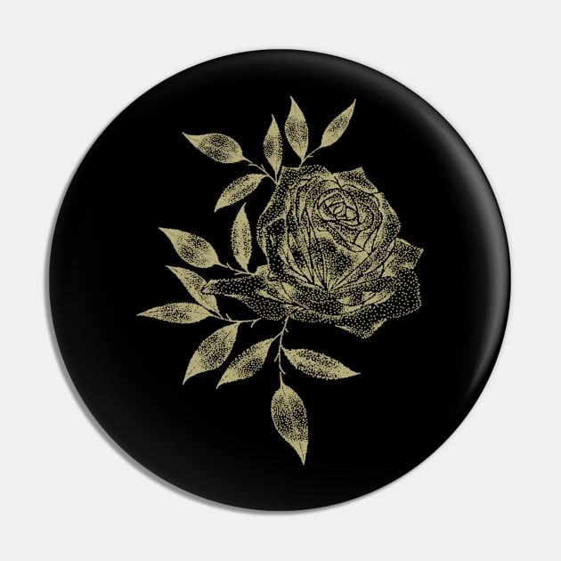 Gold Rose Pin by P7 illustrations 