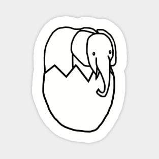 Baby Elephant Hatching from Easter Egg Outline Magnet