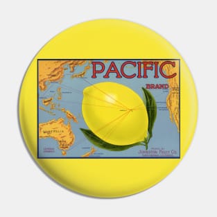 Vintage Pacific Brand Fruit Crate Label Pin