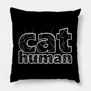 Cat Human White Hair Pillow