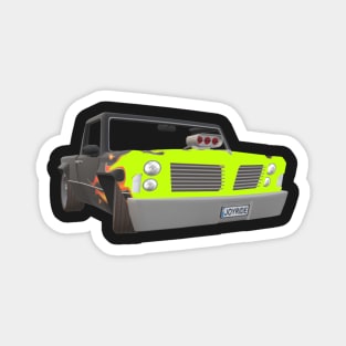 Neon lowrider pickup truck Magnet