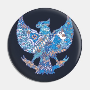 batik indonesia in garuda silhouette Pin