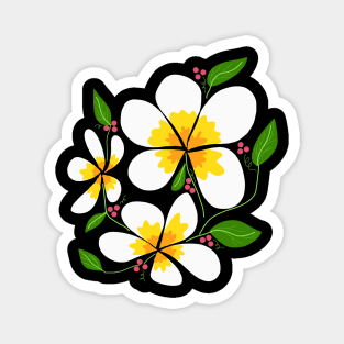 Sampaguita Flowers With Cherries & Leaves Magnet