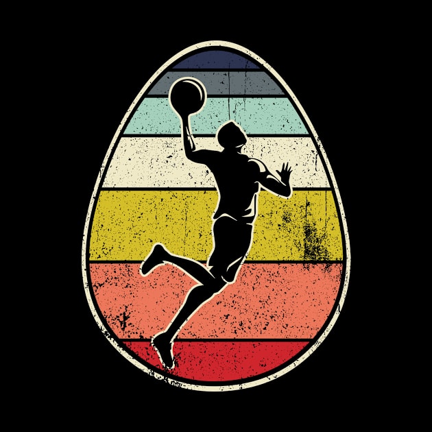 Retro Vintage Basketball Player Easter Eggs Family Kids by Maccita