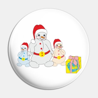 Snowman family Pin