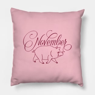 November Claret Red Pig Pillow