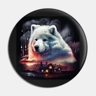 Cloudy Samoyed Pin