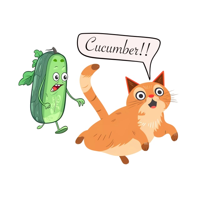 Cucumber and cat by NemfisArt