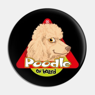 Giant Poodle on Board - Apricot Pin