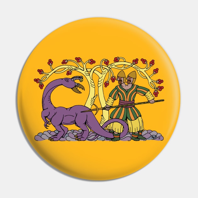 Hunting the Queegiog Weird Sci-Fi Art Pin by AzureLionProductions