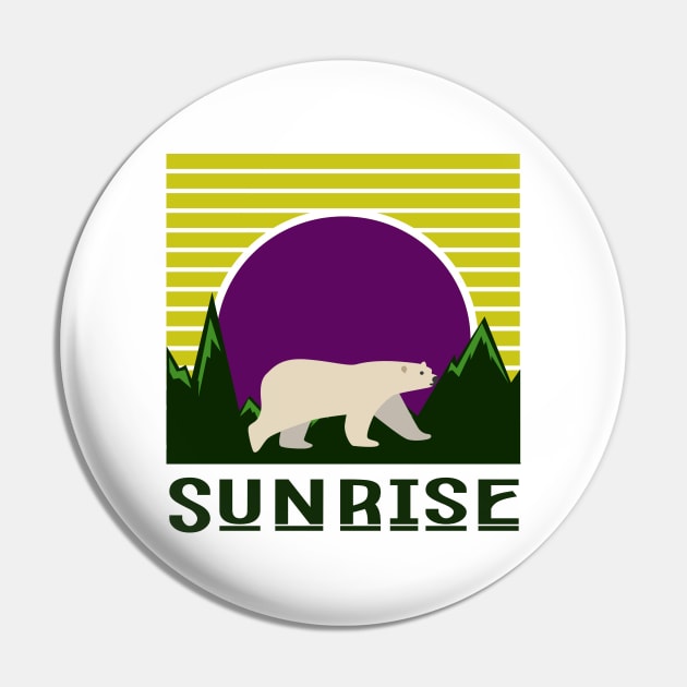 minimalistic blue sunrise with polar bear Pin by grafitytees