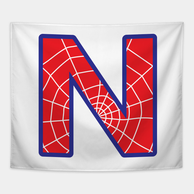 spiderman letter n letter tapestry teepublic