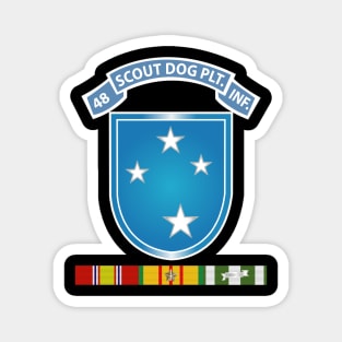 48th Inf Scout Dog Plt Tab w 23rd ID SSI w VN SVC wo Txt Magnet