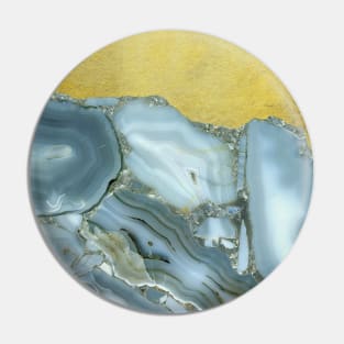 Marble Agate Slices Crystal Geode Gold Pin