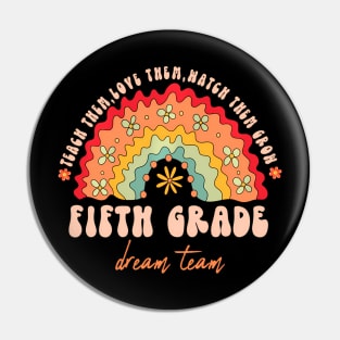 5Th Dream Team Groovy 100 Days Of School Teacher Kids Pin