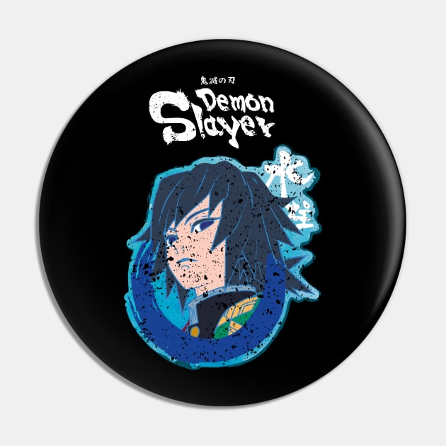 DEMON SLAYER: WATER PILLAR GIYU TOMIOKA (GRUNGE STYLE) Pin by FunGangStore