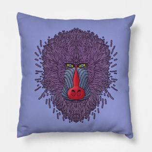 MANDRILL HEAD LINE ART Pillow