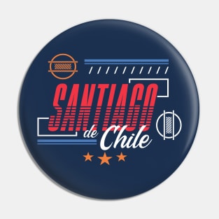 Retro Santiago de Chile Vintage Chilean Word Art Pin