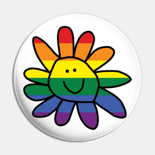 Pride Daisy Doodle Smiley Face Pin