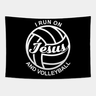 I Run On Jesus And Volleyball Tapestry