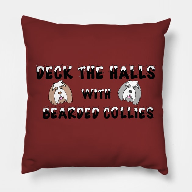 Bearded Collie Holiday Pillow by novabee