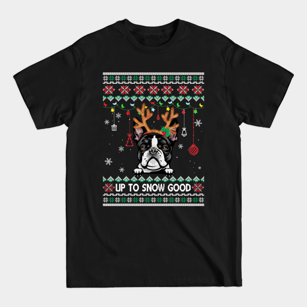 Disover Boston Terrier Dog Reindeer Ugly Christmas Xmas - Boston Terrier Christmas - T-Shirt