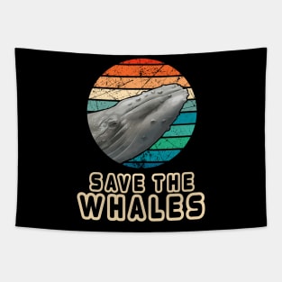 Vintage Retro Style Save The Whales Earth Day Gift Tapestry