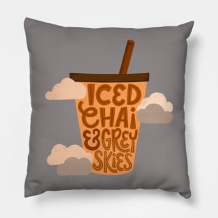 Iced Chai Grey Skies Pillow