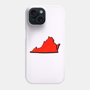 Bright Red Virginia Outline Phone Case