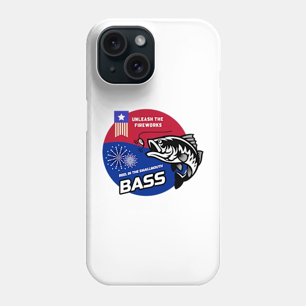 Unleash the Fireworks and Reel in the Smallmouth Bass - 4th July Phone Case by lildoodleTees