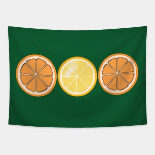 Lemon and Orange Rings Tapestry