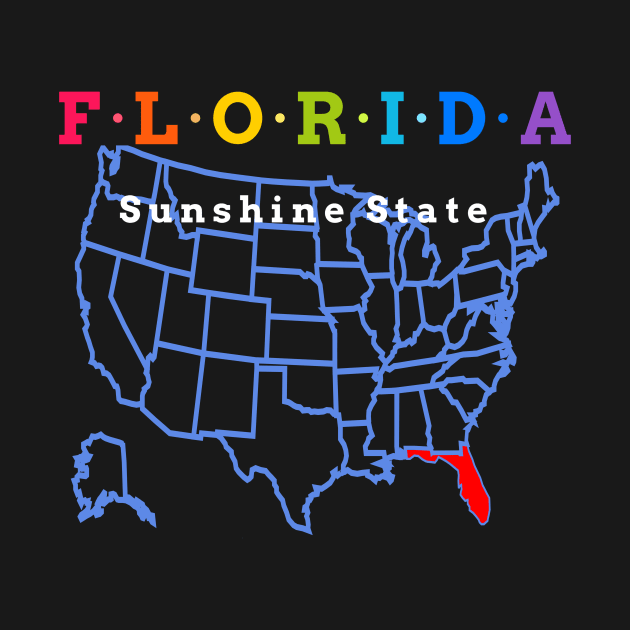 Florida, USA. Sunshine State - With Map by Koolstudio