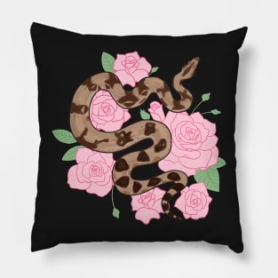 Boa Constrictor and Roses Pillow